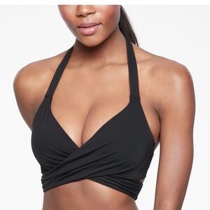 Athleta Black Wrap Halter Bikini Top 34B/C